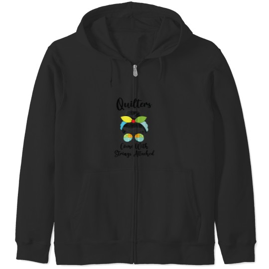 Discover Funny Quilters Come With Strings Attached - Funny Quilters Come With Strings Attached Grandma Mom Gi Zip Hoodies