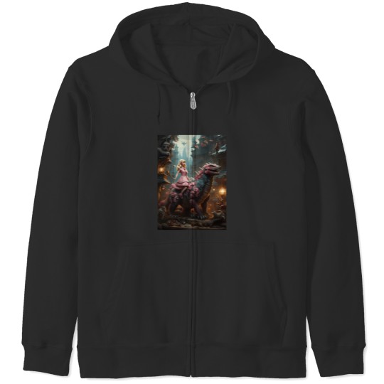 Discover Barbiee Riding Godzillaa 3194 Zip Hoodies