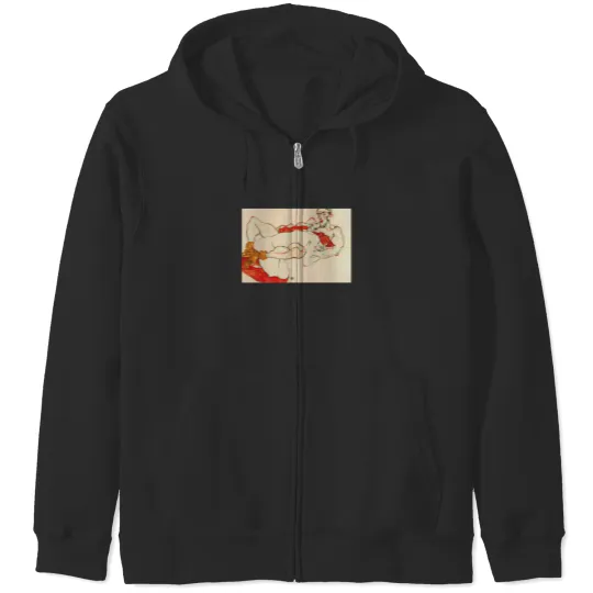 Discover Egon Schiele - Lovers (1913) 9822 Zip Hoodies