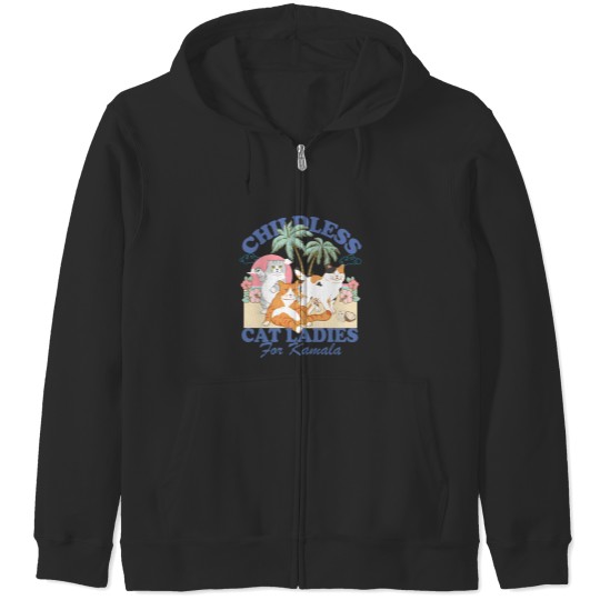 Discover Childless Cat Ladies For Kamala Zip Hoodies, Childless Cat Lady Zip Hoodies