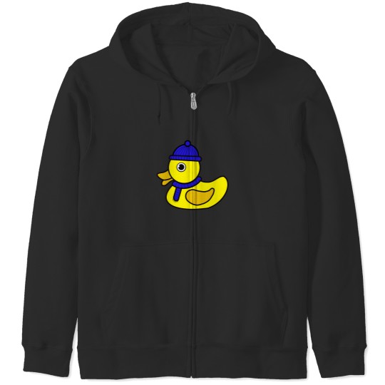 Discover Yellow Winter Duck Active Zip Hoodies