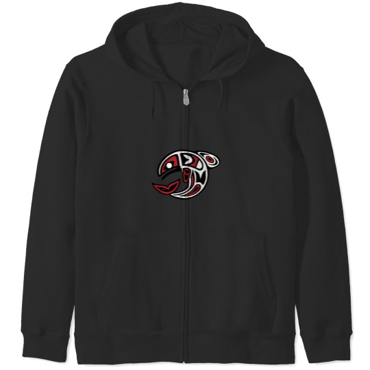 Pacific Northwest Coast Salmon design fish native american Hiada first nation art formline Zip Hoodies
