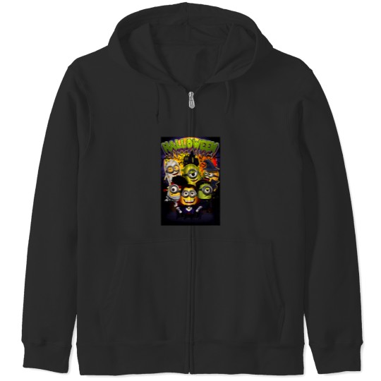 Discover Unisex Halloween Minions Jersey Short Sleeve Zip Hoodies
