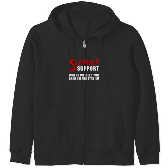 Discover Slasher Support Zip Hoodies