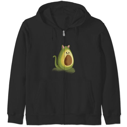 Discover Avocado Cat Zip Hoodies