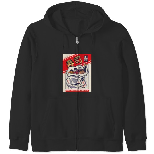 Discover Dreaming About Sushi Zip Hoodies