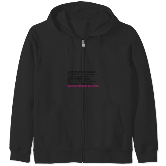Discover Woman Inherits The Earth Zip Hoodies
