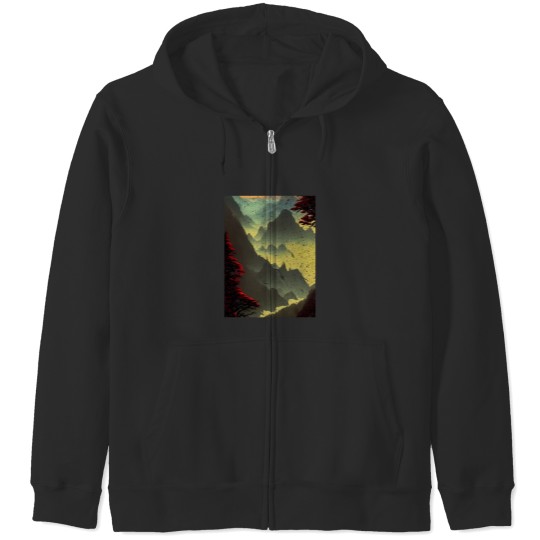 Discover Yellow valley Graphic Zip Hoodies
