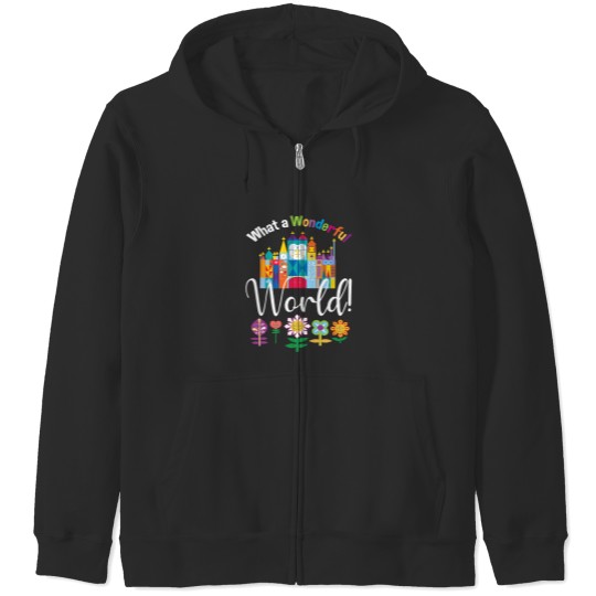 Discover What a Wonderful World Fitted Zip Hoodies
