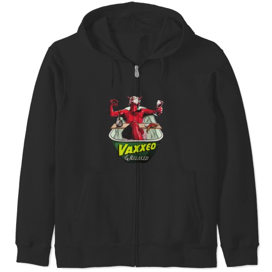 Discover Vaxxed and Relaxed Sticker Zip Hoodies