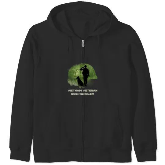 Discover Veteran Vets Vietnam Veteran Dog Handler K9 Salute Veterans Zip Hoodies