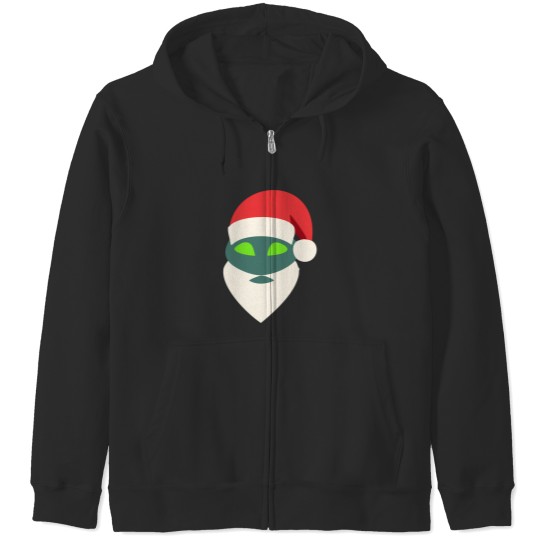 Discover Alien Head Santa Claus Zip Hoodies