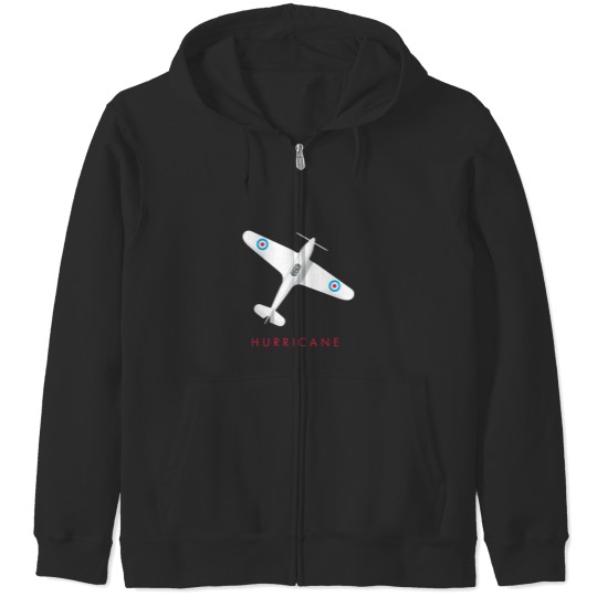 Discover Hurricane WWII Fighter Aircraft - Crimson.png Zip Hoodies