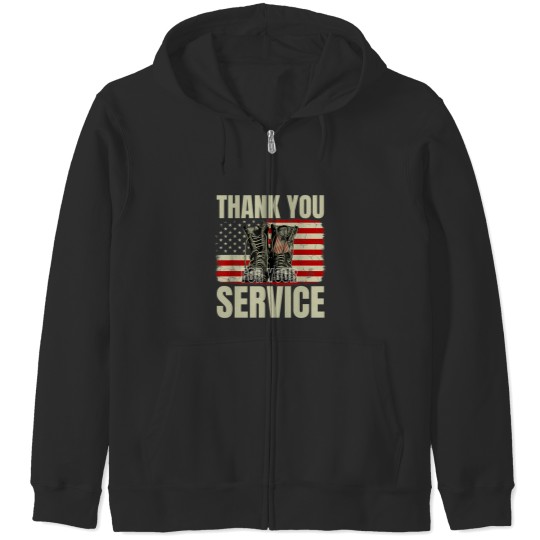 Discover Thank You For Your Service Veteran Us Flag Veterans Day Zip Hoodies