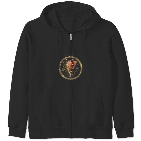 Discover Fairy with blond hair in gold circle Fitted Zip Hoodies