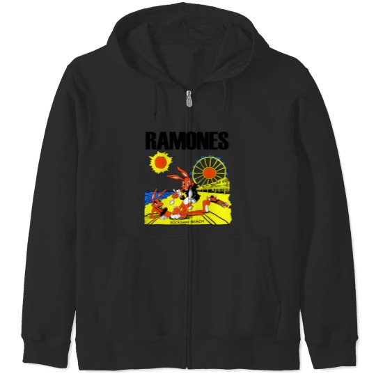 Discover Vintage 1988 Ramones Rockaway Beach Shirt, Ramones Rock Band Zip Hoodies