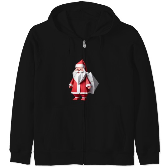 Discover Origami Santa Claus Zip Hoodies