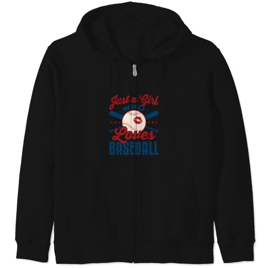 Discover Just A Girl Who Loves Baseball Women Fan Enthusiast Zip Hoodies