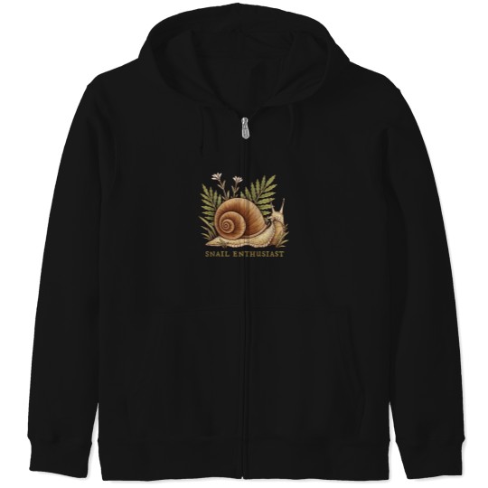 Discover Cute Snail Cottagecore Zip Hoodie