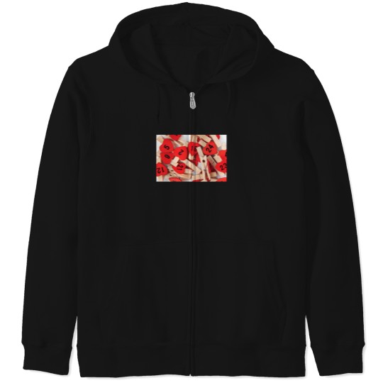 Discover Advent Calendar Numbers On Red Hearts Zip Hoodies