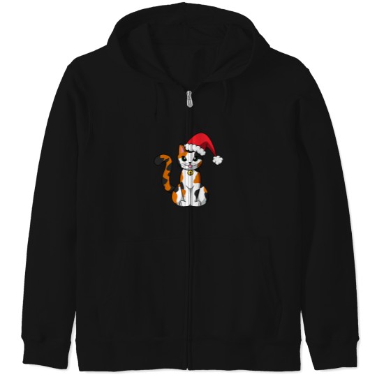 Discover Santa Cat - Calico Zip Hoodies