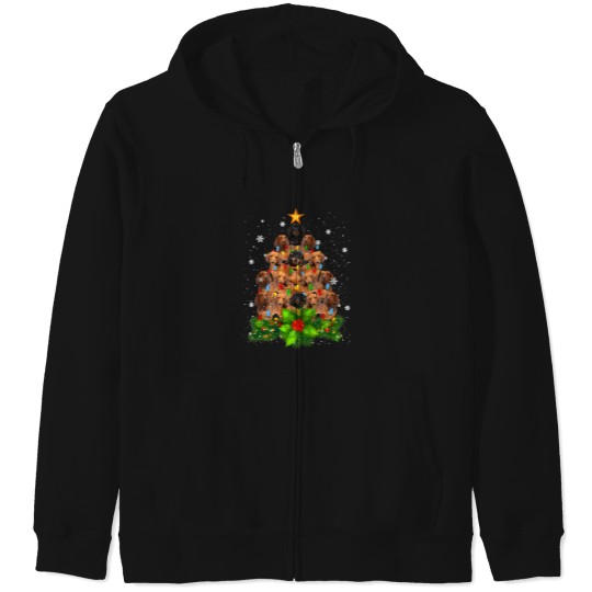 Discover Dachshund Christmas Tree Dachshund Zip Hoodies