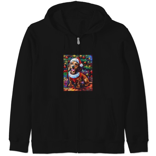 Discover Dachshund Christmas Cheer Zip Hoodies