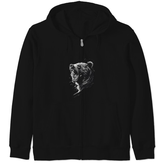 Discover Grizzly Bear Gateway To Mountains Zip Hoodies
