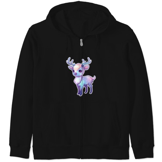 Discover Iridescent Reindeer Zip Hoodies