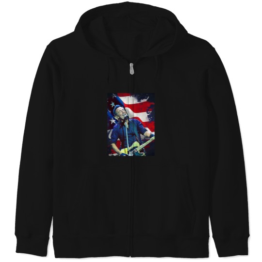 Discover Bruce Springsteen Tour 2024 Graphic Zip-Up Hoodies