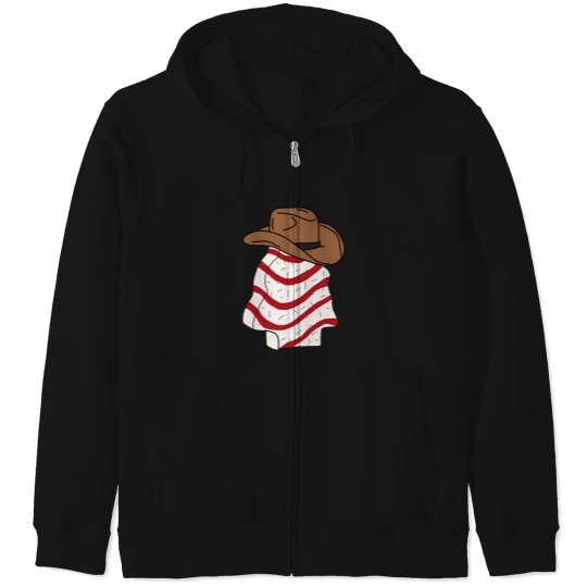 Discover Christmas Tree Cake Cowboy Zip Hoodies