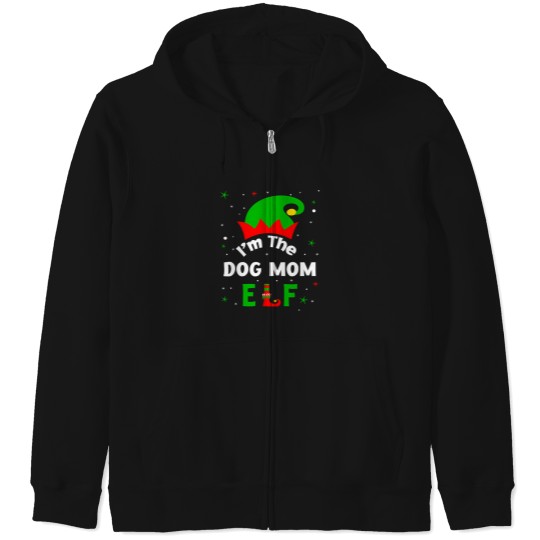 Discover Im The Dog Mom Elf Xmas Matching Zip Hoodies