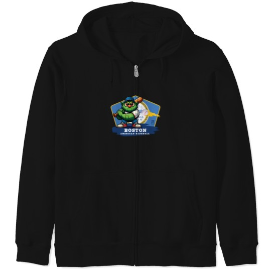 Discover Boston Baseball Mascot Zip Hoodie