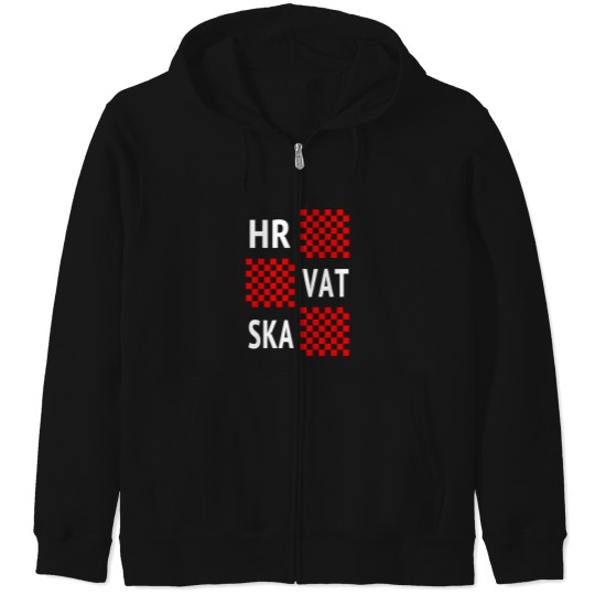 Discover Hrvatska Croatian Soccer Croatian Football Zip Hoodies