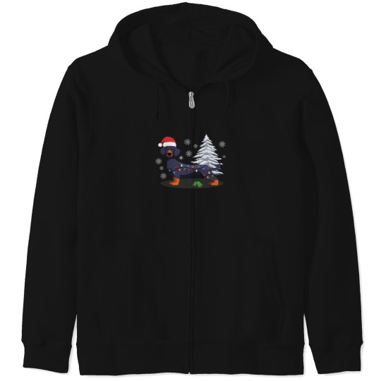 Discover Dachshund Christmas Light Decor Gift Xmas Gifts For Badge  Dog Lovers Zip Hoodies