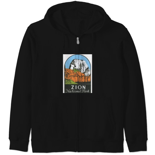 Discover Zion National Park Utah UT State Vintage Travel Decal Zip Hoodies