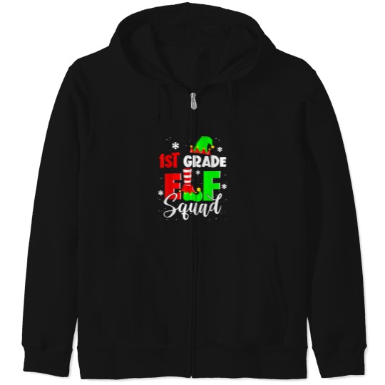 Discover 1St Grade Elf Squad Funny Elementary Teacher Christmas Zip Hoodies