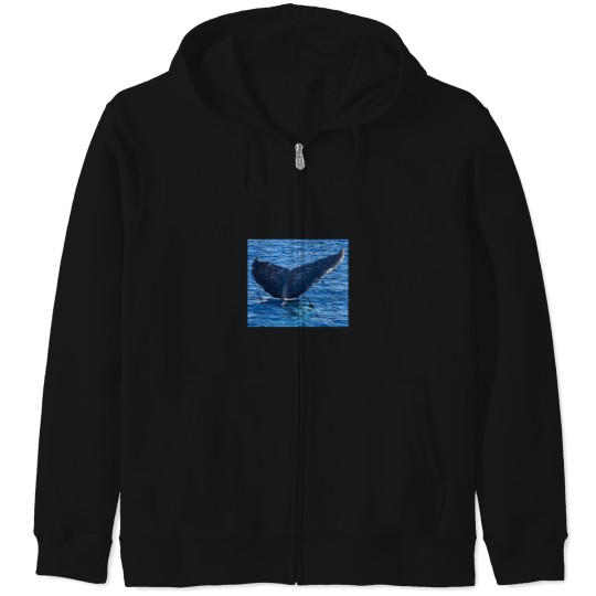 Discover Whales tail Hervey Bay Zip Hoodies