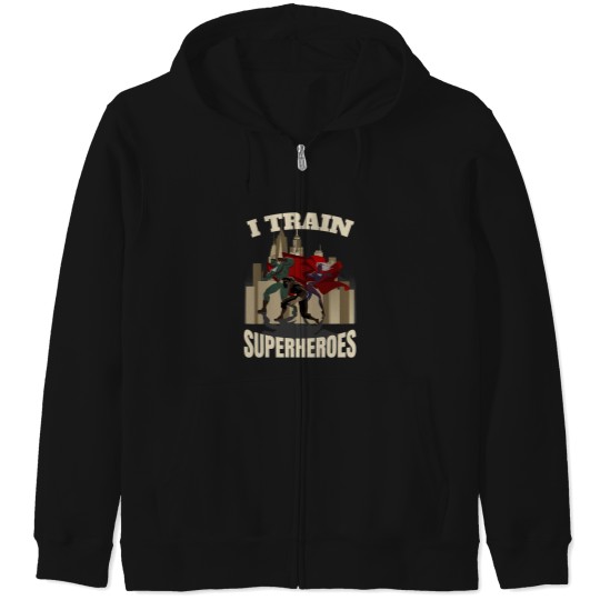 Discover I Train Superheroes Personal Trainer Zip Hoodies