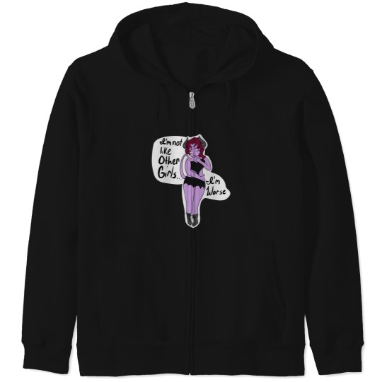Discover Im Not Like Other Girls Im Worse Devil Girl Zip Hoodies