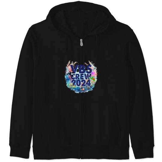 Discover VBS Crew 2024 SCUBAss Divingss Underwater Vacation Bible School Zip Hoodies