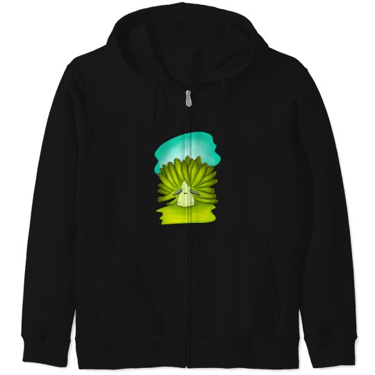 Discover Cute leaf sheep design Active Zip Hoodies