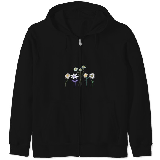 Discover White Daisy FlowersActive Zip Hoodies