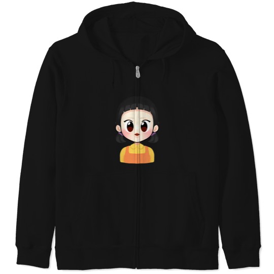 Discover Squid Cosplay Red Light Green Light Doll Chibi Zip Hoodies