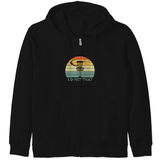 Discover Vintage Funny Disc Golf Zip Hoodie - ID Hit That Design