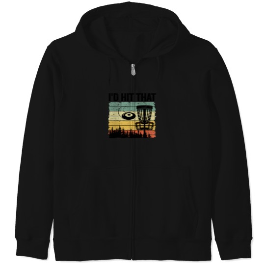 Discover ID Hit That Disc Golf Basket Player Disc Golf 1 Zip Hoodies