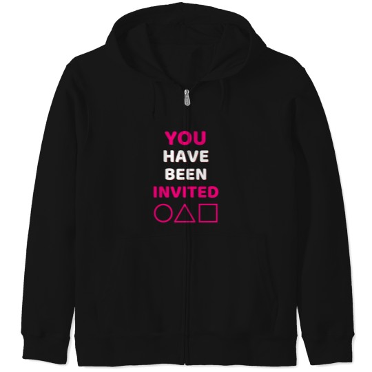 Discover Squid Cosplay Netflix Korean Drama Series  Movie Lovers   You Have Been Invited Zip Hoodies