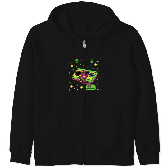 Discover 80S Old Game Console System 2 Zip Hoodies