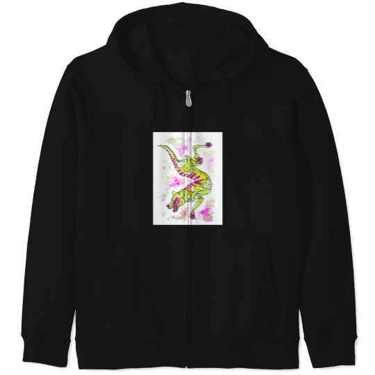 Discover Thylacine - Pink &amp_ Green Zip Hoodies
