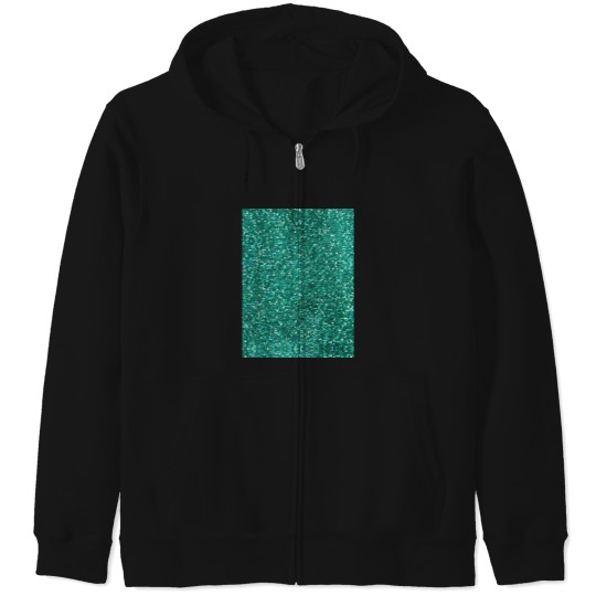 Discover Sparkly Mermaid Green Aqua Glitter Graphic Zip Hoodies